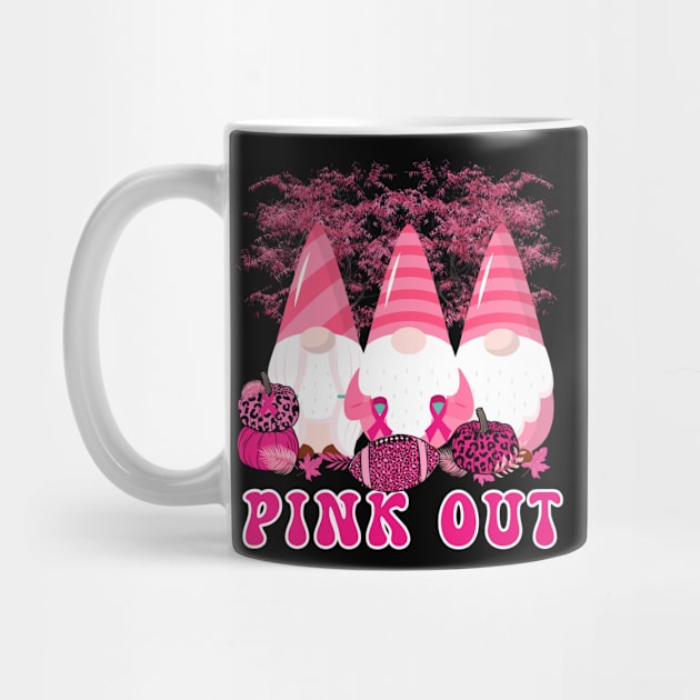 Pink Out Breast Cancer Awareness Gnomes and Football by Mind Your Tee